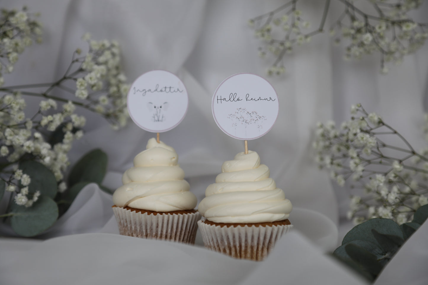 Cupcake toppar | Halló heimur blátt