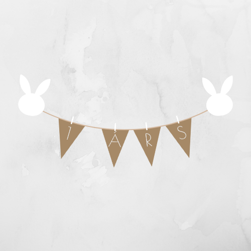 Afmælisborði | Brúnn með kanínu