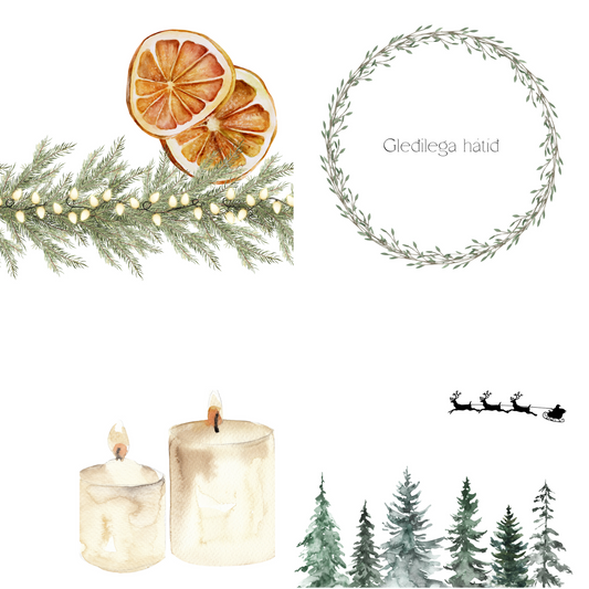 Jólamerkimiðar | 12 stk