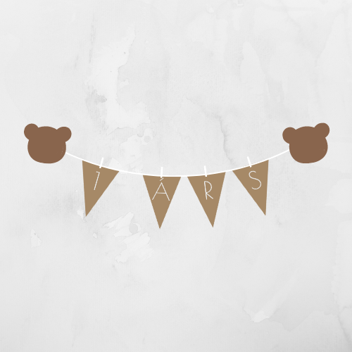 Afmælisborði | Brúnn með bangsa