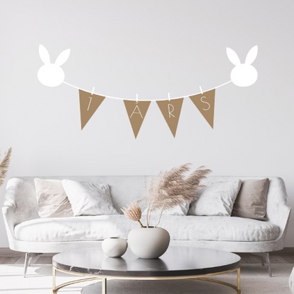 Afmælisborði | Brúnn með kanínu