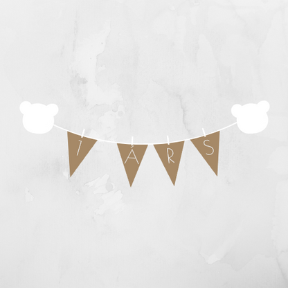 Afmælisborði | Brúnn með bangsa