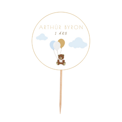 Cupcake toppar | Nafn með bangsa