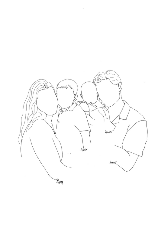 Línuteikning | 3+ einstaklingar