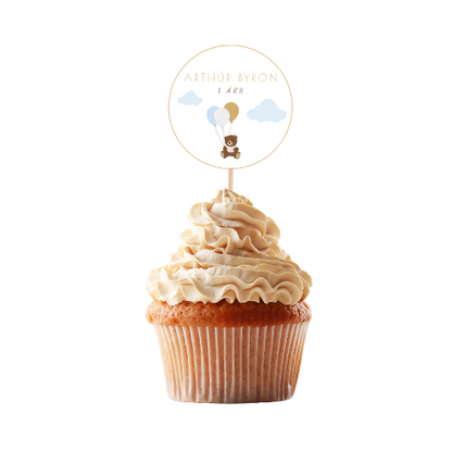 Cupcake toppar | Nafn með bangsa